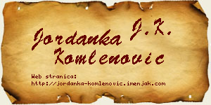 Jordanka Komlenović vizit kartica